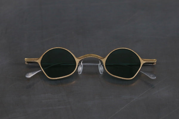 Rigards copper titanium hand-polished special frame glasses RG1923CU series RG-RG1923CU-JSL-F gold frame green lens